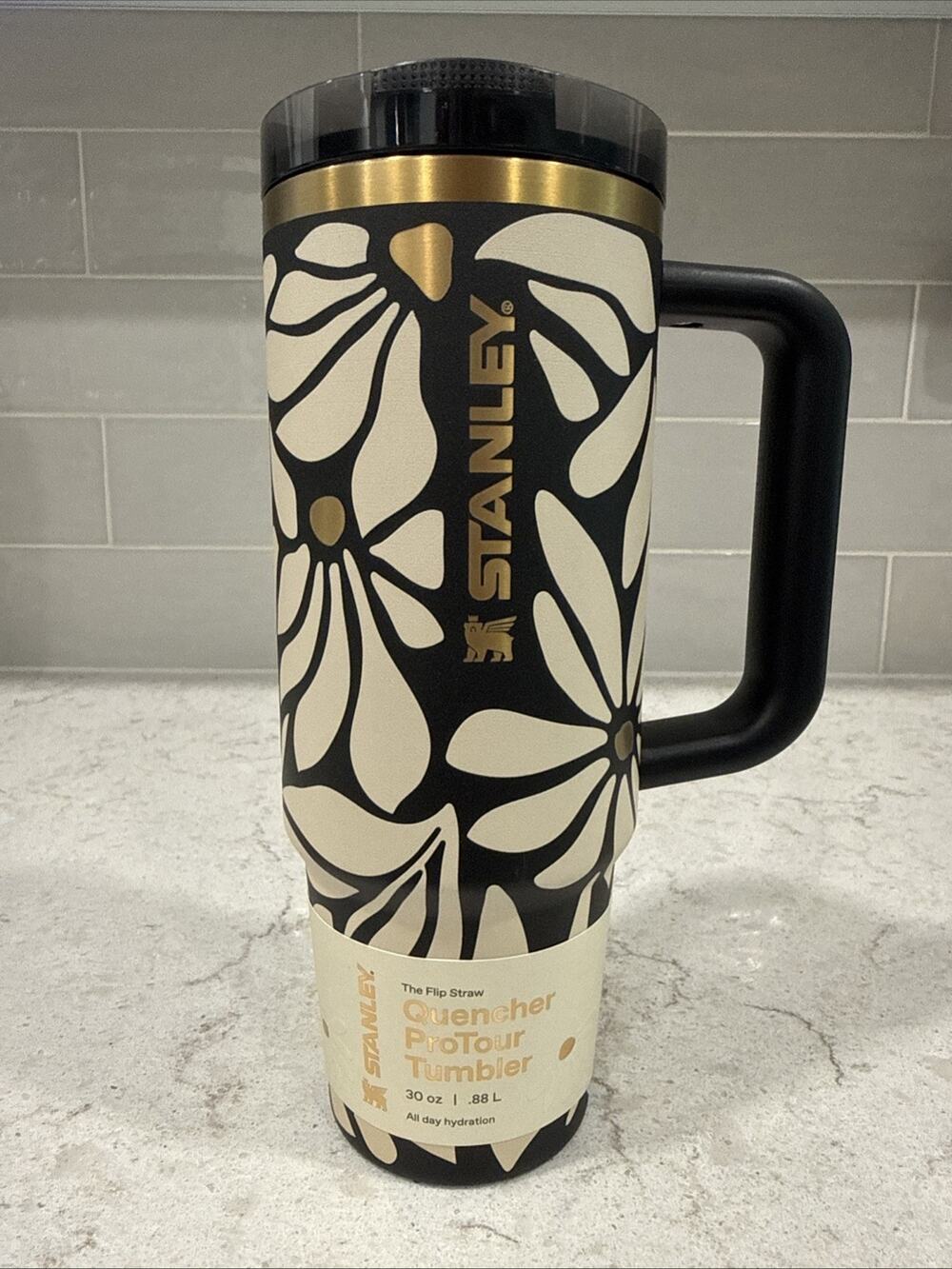 Stanley Wild Blooms 30oz Quencher Leakproof ProTour Flip Straw Tumbler Gold NEW